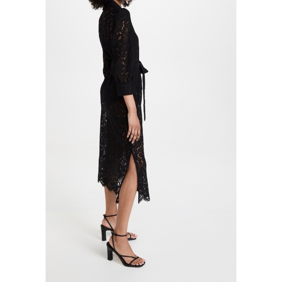 L'AGENCE Kaiya 3/4 Sleeve Black Lace Dress - Size X-Large - Picture 3 of 12
